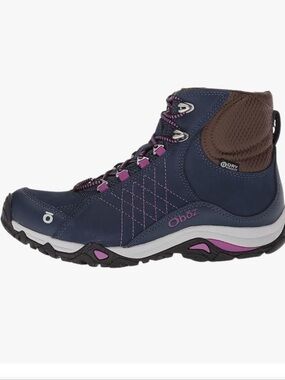 Oboz Sapphire Mid B-Dry Women's Lace-Up Hiking Boot in Navy/Purple